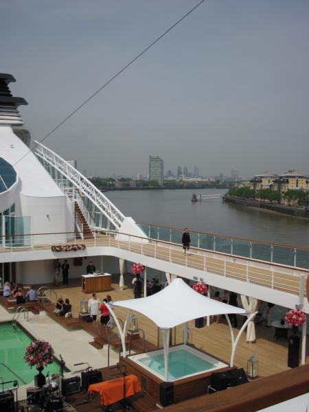 Seabourn Sojourn on the Thames at Greenwich